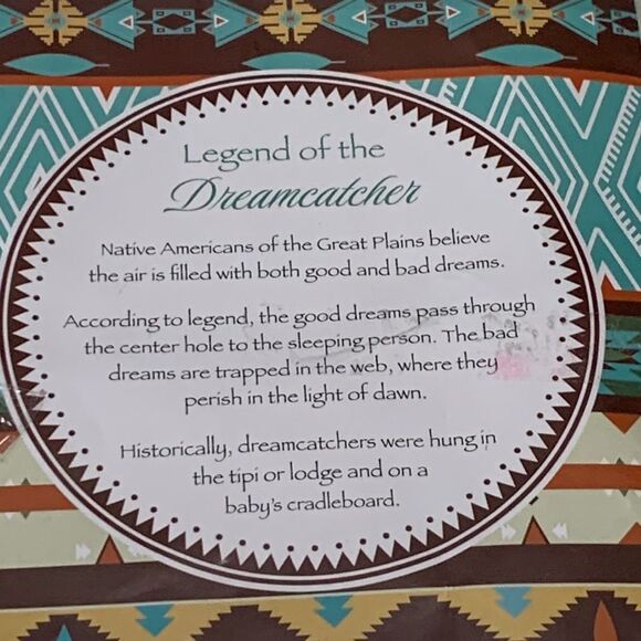 NEW Dreamcatcher Brown White Feathers Lakota Sioux Car Decor - Picture 3 of 4